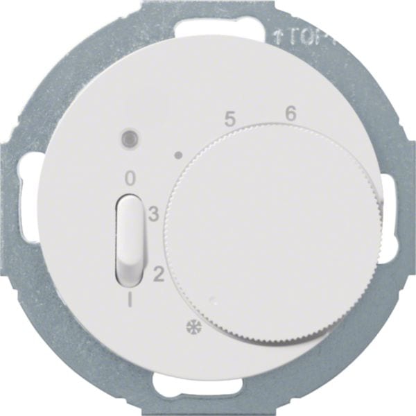 HAGER BOCCHIOTTI - Termostato, cont. NC, + pezzo c.le Serie 1930/R.classic bianco pol. luc.