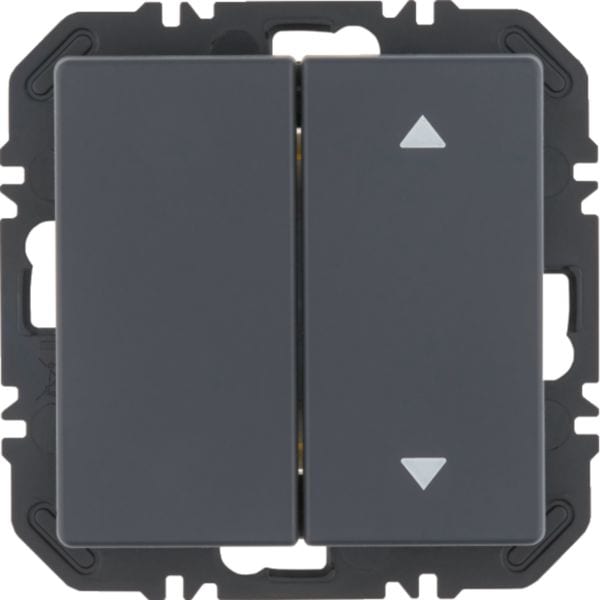 HAGER BOCCHIOTTI - Modulo EnOcean con bilanc, doppio con frecce a lato, Q.x velluto vern. antracite 24126386