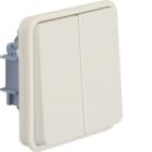 HAGER BOCCHIOTTI - Int. doppio con bilanciere, par./inc. mors. ingr. com. Serie W.1 bianco pol opac