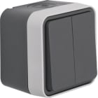 HAGER BOCCHIOTTI - Interruttore doppio a parete Berker W.1 grigio/grigio chiaro opaco 30753505