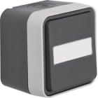 HAGER BOCCHIOTTI - Deviatore a parete con portaetichetta illuminato W.1 grigio/grigio chiaro opaco