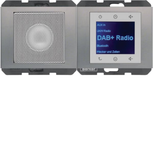 HAGER BOCCHIOTTI - Radio Touch con altoparlante DAB+ / Bluetooth, K.x inox laccato opaco 30807004
