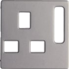 HAGER BOCCHIOTTI - Pezzo c.le x prese BRITISH STANDARD disinseribile Serie Q.1/Q.3 alu vellut vern.