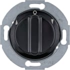 HAGER BOCCHIOTTI - Commut. a manopola unipol. x venez. unipol. + pezzo c.le Serie 1930/Glas nero 381113