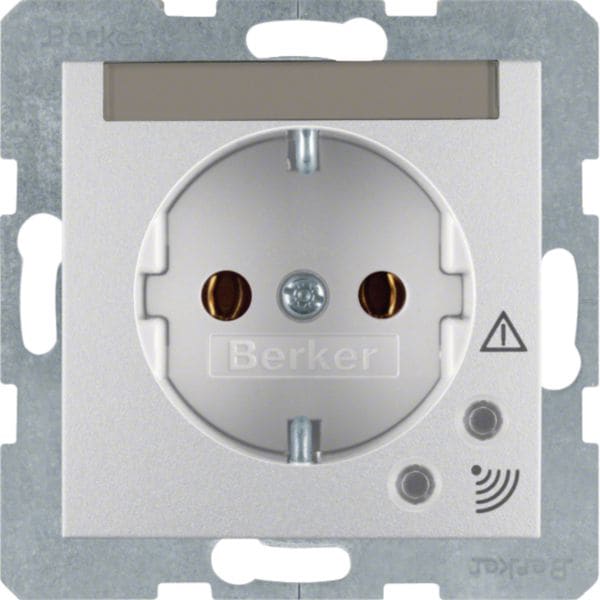 HAGER BOCCHIOTTI - Presa SCHUKO con protezione contro sovratensioni Berker B.7 alu opaco, vernic. 41081404