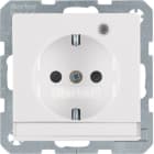 HAGER BOCCHIOTTI - Presa SCHUKO con LED di controllo Berker Q.1/Q.3 bianco polare velluto