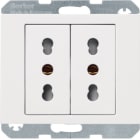HAGER BOCCHIOTTI - Presa italiana con messa a terra doppia 10 A/16 A Serie K.1 Bianco pol. Lucid