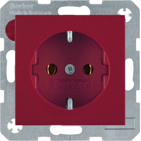 HAGER BOCCHIOTTI - Presa SCHUKO Berker S.1/B.3/B.7 rosso lucido