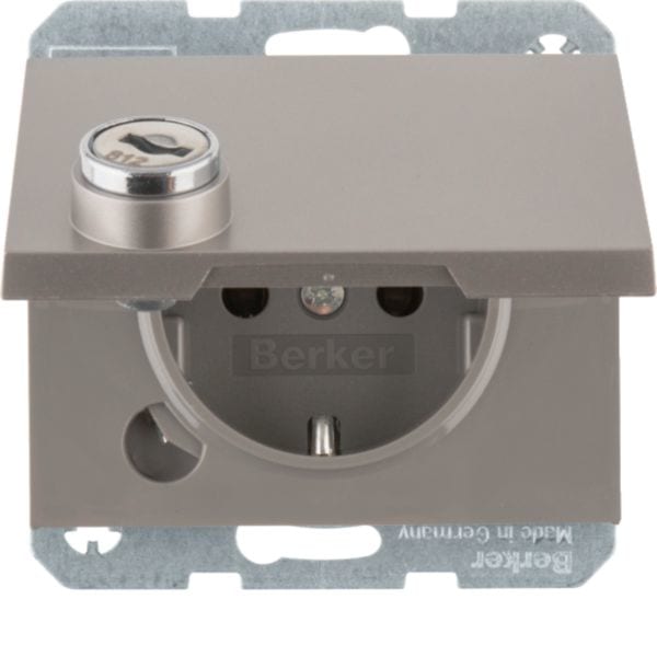 HAGER BOCCHIOTTI - Presa SCHUKO con mors. sollev. a vite, anta battente, serr., K.5, inox, laccata