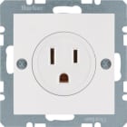 HAGER BOCCHIOTTI - Presa con messa a terra USA/CANADA NEMA 5-15 R Berker S.1 bianco polare opaco