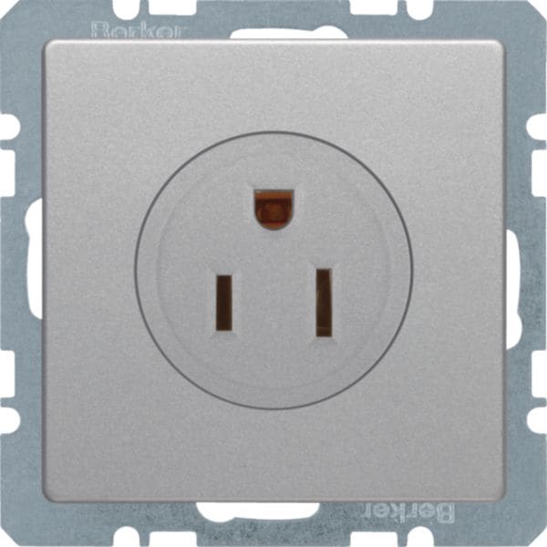 HAGER BOCCHIOTTI - Presa con messa a terra USA/CANADA NEMA 5-15 R Q.1/Q.3 alu velluto, verniciato