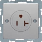 HAGER BOCCHIOTTI - Presa con messa a terra USA/CANADA NEMA 5-20 R Q.1/Q.3 alu velluto, verniciato