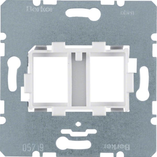 HAGER BOCCHIOTTI - Piastra supporto con alloggiam. bianca doppia x Modular Jack communicazione 454105