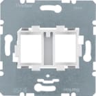 HAGER BOCCHIOTTI - Piastra supporto con alloggiam. bianca doppia x Modular Jack communicazione 454105
