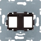 HAGER BOCCHIOTTI - Piastra supporto con alloggiam. marrone doppia x Modular Jack communicazione 454107