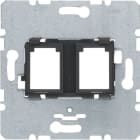 HAGER BOCCHIOTTI - Piastra di supporto con alloggiamento nero doppia per Modular Jack 454202