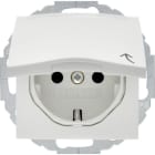 HAGER BOCCHIOTTI - Presa SCHUKO con coperchio a cerniera Serie S.1/B.3/B.7 bianco polare lucido 47468989