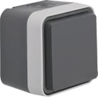 HAGER BOCCHIOTTI - Presa SCHUKO con coperchio a cerniera a parete W.1 grigio/grigio chiaro opaco