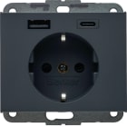 HAGER BOCCHIOTTI - PRESA SCHUKO/USB AC 20W PD K.X ANTR.LACC 48147006