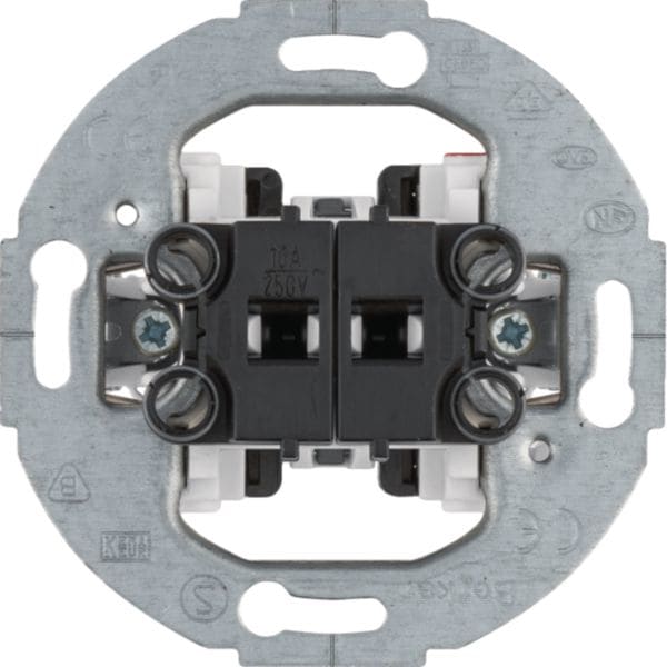 HAGER BOCCHIOTTI - Pulsante doppio, 2 contatti di chiusura 10 A - 250 V anello di supporto rotondo 503511