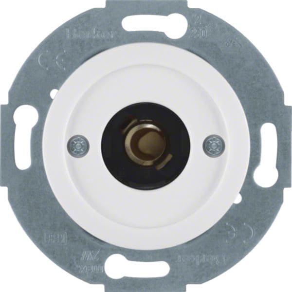 HAGER BOCCHIOTTI - puls./spia lum. E10, contatto NA + pezzo c.le Serie 1930/Glas bianco pol. luc. 5104