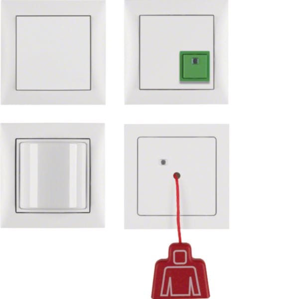 HAGER BOCCHIOTTI - Set chiamata di emergenza con cornice Berker S.1 bianco polare opaco