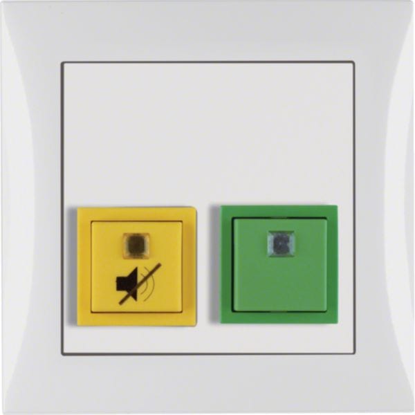 HAGER BOCCHIOTTI - Pulsante di arresto/presenza con cornice Berker S.1 bianco polare lucido 52058989