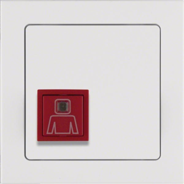 HAGER BOCCHIOTTI - Tasto di chiamata con cornice Berker Q.3 bianco polare velluto 52066099