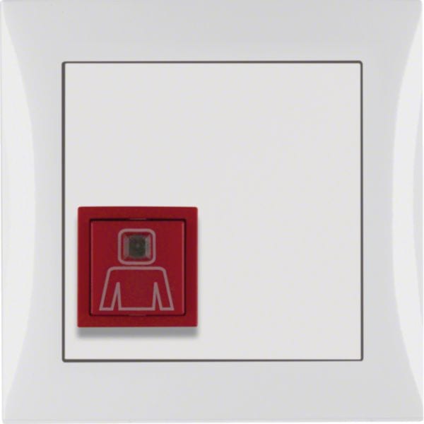 HAGER BOCCHIOTTI - Tasto di chiamata con cornice Berker S.1 bianco polare lucido
