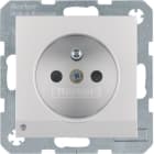 HAGER BOCCHIOTTI - Presa con spinotto di messa a terra e luce di orientamento a LED B.7 alu opaco