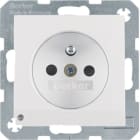 HAGER BOCCHIOTTI - Presa con spinotto x terra + LED orientamento Serie S.1/B.3/B.7 bianco pol. opac 6765101909