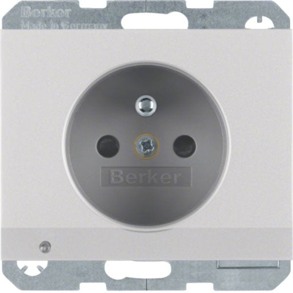 HAGER BOCCHIOTTI - Presa con spinotto x terra + LED orientamento Serie K.5 alu opaco, vern.