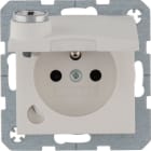 HAGER BOCCHIOTTI - Presa con spinotto x terra + coperch + serr. a chiavi opp. S1/B3/B7 bia pol. op.