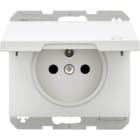 HAGER BOCCHIOTTI - Presa con spinotto di terra e coperchio a cerniera Serie K.1 bianco pol. luc. 6765777109