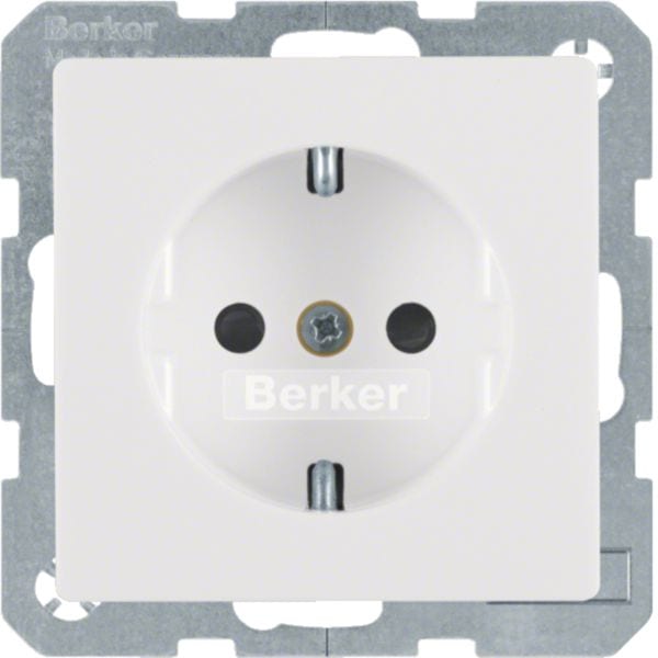 HAGER BOCCHIOTTI - Presa SCHUKO Berker Q.1/Q.3 bianco polare velluto 7341236089