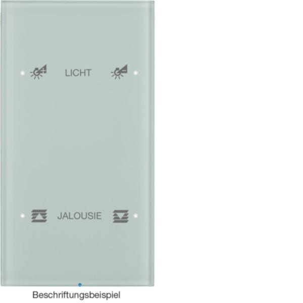 HAGER BOCCHIOTTI - Sensore touch doppio comfort KNX - Serie R.3 vetro bianco polare