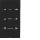 HAGER BOCCHIOTTI - Sensore touch triplo comfort KNX - Serie R.3 vetro nero