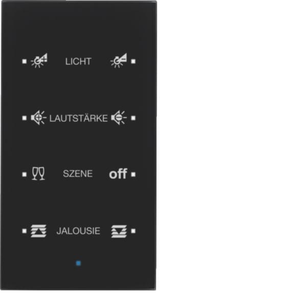 HAGER BOCCHIOTTI - Sensore vetro KNX quadruplo comfort KNX - Serie TS Sensor vetro nero