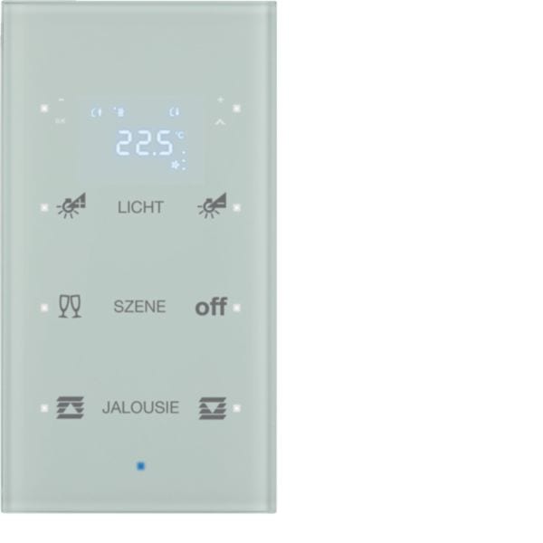 HAGER BOCCHIOTTI - Sensore vetro KNX triplo con Termostato KNX - Serie TS Sensor vetro bianco pol.