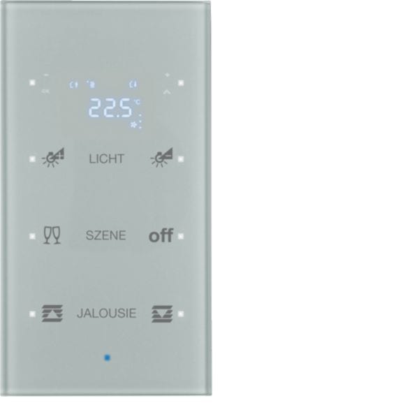HAGER BOCCHIOTTI - Sensore vetro KNX triplo con Termostato KNX - Serie TS Sensor vetro alu