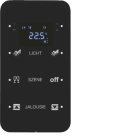 HAGER BOCCHIOTTI - Sensore touch triplo con Termostato KNX - Serie R.1 vetro nero
