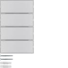 HAGER BOCCHIOTTI - Sensore a tasti quadruplo con LED RGB, sonda temp. e portaetich. KNX - K.5 alu 80164774