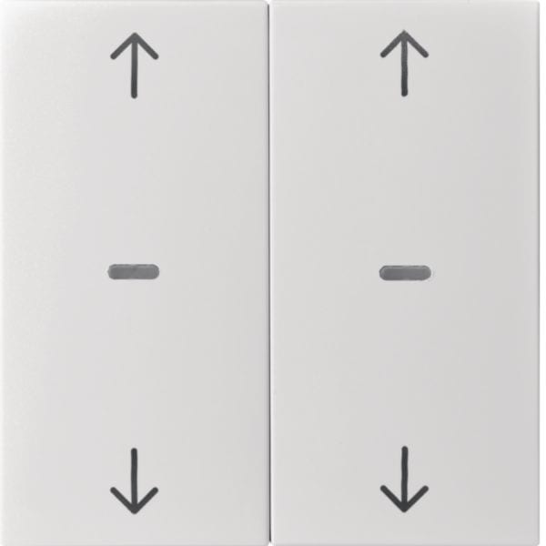 HAGER BOCCHIOTTI - Copertura doppia + simb. frecce x modulo sensore a tasti singolo, S.x/B.x bianco