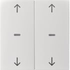 HAGER BOCCHIOTTI - Copertura doppia + simb. frecce x modulo sensore a tasti singolo, S.x/B.x bianco