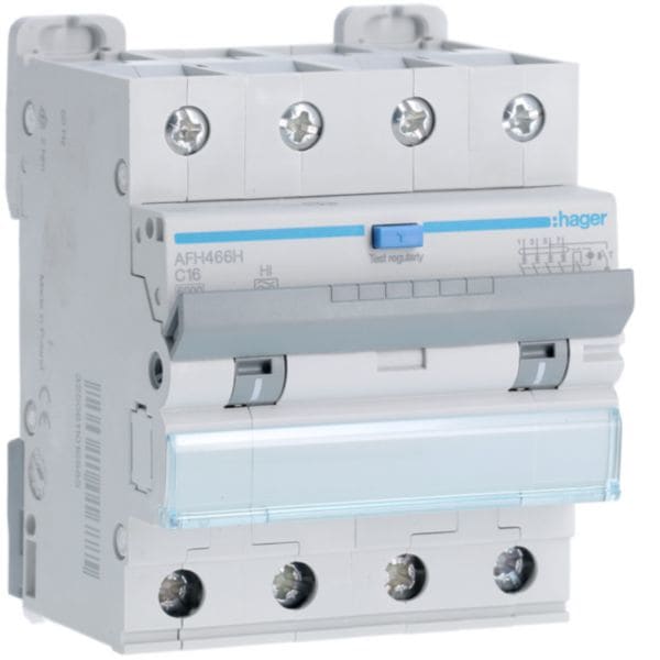HAGER BOCCHIOTTI - Interruttore magnetotermico differenziale 6000A 4P curva C 16A A-HI 300mA 4M AFH466H