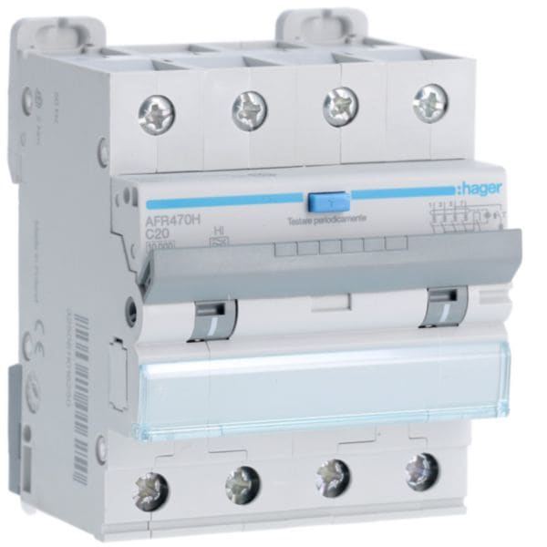 HAGER BOCCHIOTTI - Interruttore magnetotermico differenziale 10000A 4P curva C 20A A-HI 300mA 4M AFR470H