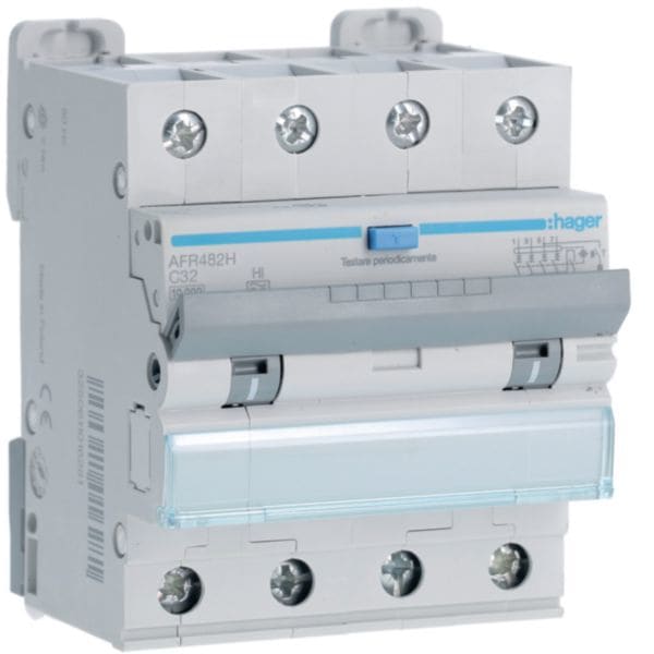 HAGER BOCCHIOTTI - Interruttore magnetotermico differenziale 10000A 4P curva C 32A A-HI 300mA 4M AFR482H