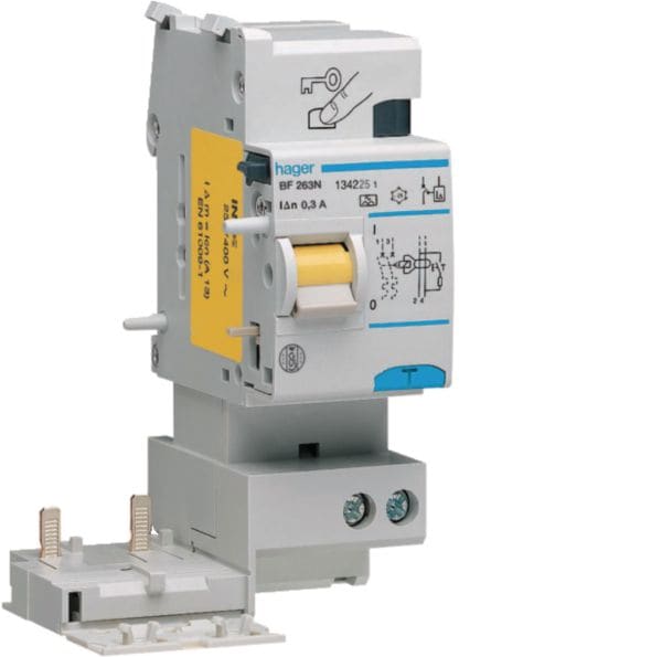 HAGER BOCCHIOTTI - Blocco differenziale 2P ?63A tipo A 300mA 2M BF263N