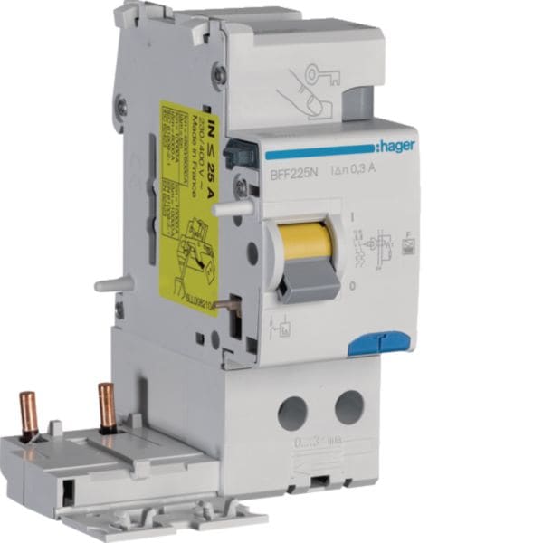 HAGER BOCCHIOTTI - Blocco differenziale 2P ?25A tipo F 300mA 2M BFF225N