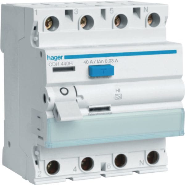 HAGER BOCCHIOTTI - Interruttore differenziale puro 4P 40A tipo A HI 30mA 4M